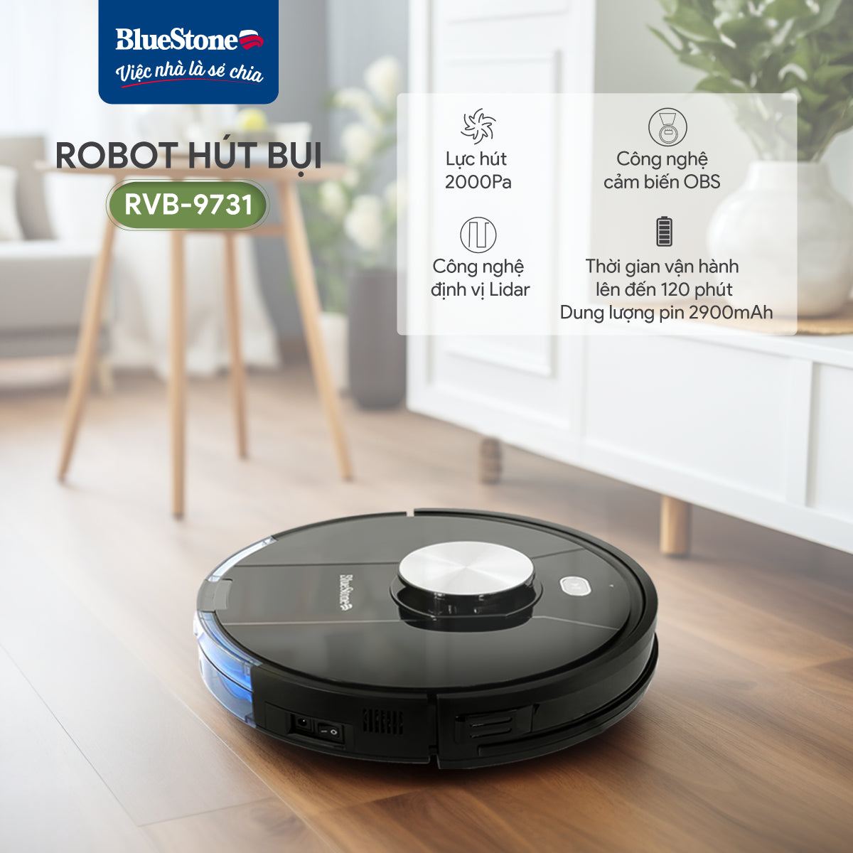 Robot Hút Bụi BlueStone RVB-9731 Robot Hút Bụi BlueStone RVB-9731